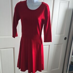 Elegant Red Women's Sweater Dress